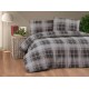 Постельное белье Байка Теплая Постель Фланель евро размер 200*220 Турция Клетка Серый