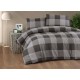 Постельное белье Байка Теплая Постель Фланель евро размер 200*220 Турция Клетка Синий