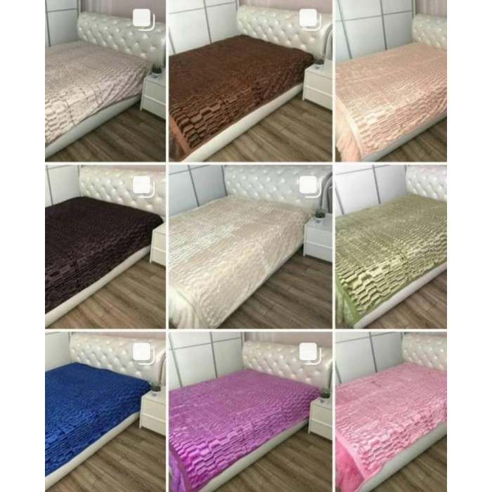 Плед покрывало двухстороннее НОРКА Покрывало на большую кровать евро размер 210*230 бежевый