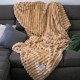 Плед покрывало Полоска Шарпей полуторный размер 150*200 Капучино
