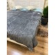 Плед покрывало Полоска Шарпей полуторный размер 150*200 см Серый