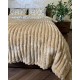Плед покрывало Полоска Шарпей полуторный размер 150*200 Капучино