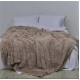Плед Травка Хутряне Покривало з довгим ворсом євро розмір 210*230 см Сірий беж