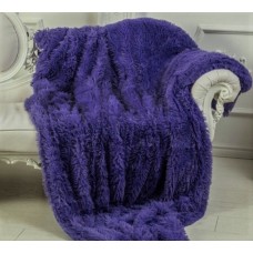 Плед Травка Меховое Покрывало с длинным ворсом евро размер 210*230 см Индиго