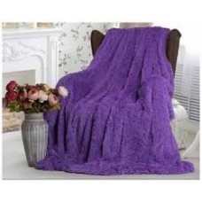 Плед Травка Меховое Покрывало с длинным ворсом евро размер 210*230 см Фиолетовый