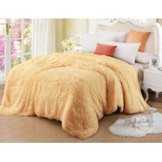 Плед Травка Меховое Покрывало с длинным ворсом евро размер 210*230 см Персиковый