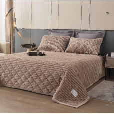 Велюрове покривало на ліжко з наволочками євро розмір 220*240 см Полоска