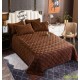 Велюровое покрывало на кровать евро размер Ромб 200*230 Коричневый