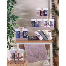 Подарунковий комплект махроихі рушників 30*50 см Туреччина 3шт Новий рік Дракон