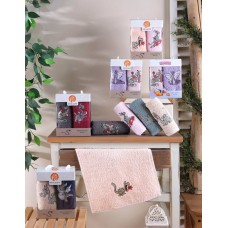 Подарунковий комплект махроихі рушників 30*50 см Туреччина 2шт Новий рік Дракон