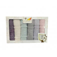 Подарунковий комплект рушників Махра Туреччина 30*50 см 6шт в комплекті