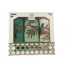Подарунковий набір кухонних рушників Вафельне полотно 3 шт Туреччина 40*60 см Olive