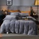 Постельное белье теплое велюровое однотонное Monica размер евро 200х230 цвет серый