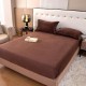 Простынь на резинке Велюр Теплая Простынь с наволочками на матрас 180*200 см Коричневый